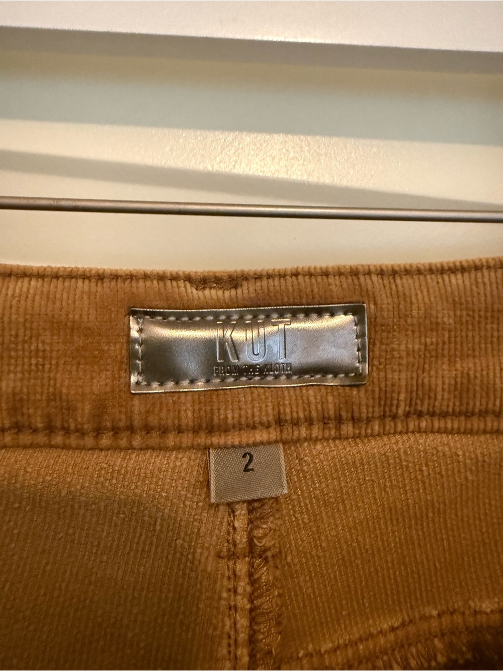KUT from the Kloth High-Rise Corduroy Pants in Camel Brown
